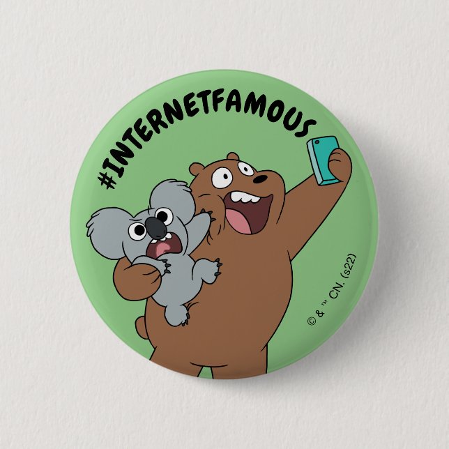 Grizz & Nom Nom - #InternetBerühmt Button (Vorderseite)