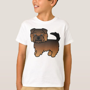 Grizzle Norfolk Terrier Cartoon-Hund-Illustration T-Shirt