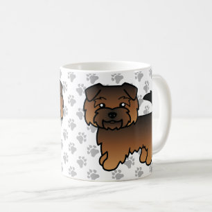 Grizzle Norfolk Terrier Cartoon Hund & Pfoten Kaffeetasse