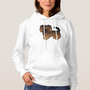 Grizzle Norfolk Terrier Hund Cartoon Illustration Hoodie