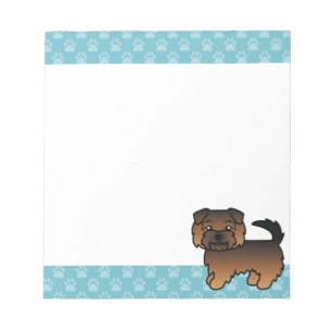 Grizzle Norfolk Terrier Hund und blaue Ränder Notizblock