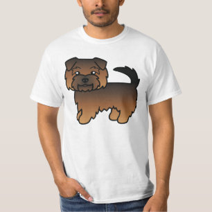 Grizzle Norfolk Terrier Hunde Karikatur Zeichnend T-Shirt