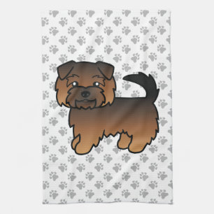 Grizzle Norfolk Terrier Niedlich Cartoon Dog Geschirrtuch