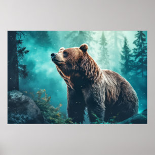 Grizzles Bären Tierwelt Wildnis Farbe Poster