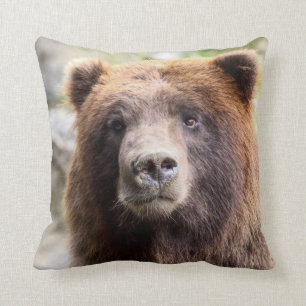 Grizzles Bärenportrait Nah Kissen