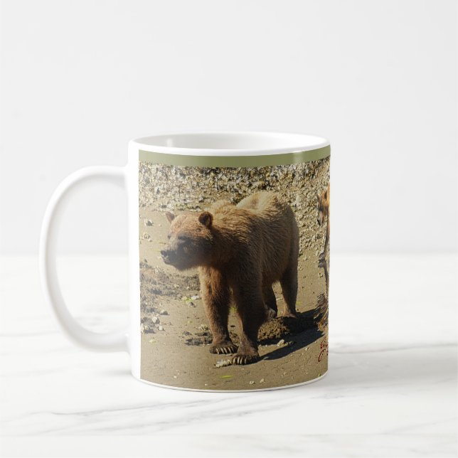 Grizzles Bears Wildlife Art Tasse (Links)