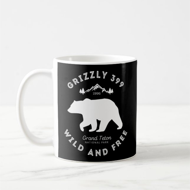 Grizzly 399 Wild Free Grand Teton Nationalpark Kaffeetasse (Links)