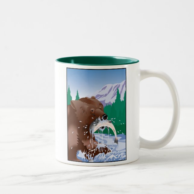 Grizzly-Bär, Alaska-Tasse Zweifarbige Tasse (Rechts)