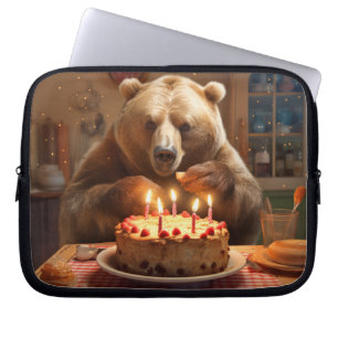 Grizzly Bär Animal Fun Cooking Cake Happy Time Laptopschutzhülle