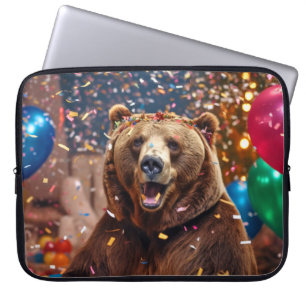 Grizzly Bär Animal Fun Party Celebration Happy Laptopschutzhülle
