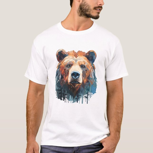 Grizzly Bär Animal World Wildlife Beauty Painting T-Shirt (Vorderseite)