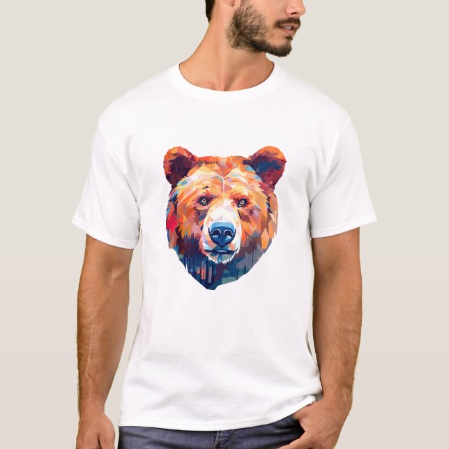 Grizzly Bär Animal World Wildlife Beauty Painting T-Shirt (Vorderseite)