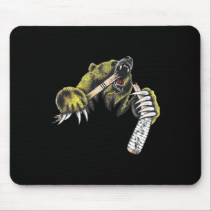 Grizzly Bär bricht durch und beißt in einen Hockey Mousepad