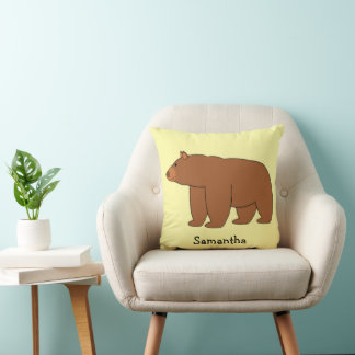 Grizzly-Bär-Design mit beliebigem Farbuntergrund Kissen