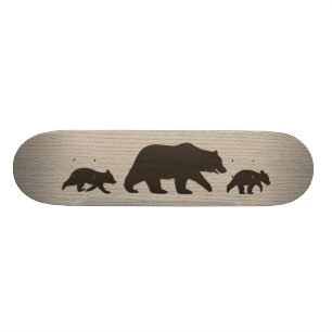 Grizzly-Bär mit CUB-Silhouetten Skateboard