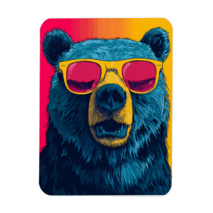GRIZZLY-BÄR-SONNENBRILLE GROSSER FLEXIBLER MAGNET