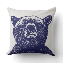 GRIZZLY-BÄR Weihnachtsblaues Vintages Throw-Kissen