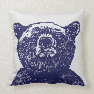 GRIZZLY-BÄR Weihnachtsblaues Vintages Throw-Kissen Kissen