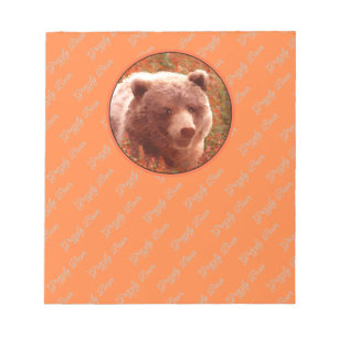 Grizzly Bären Cub in Fireweed Painting Wildlife Ar Notizblock