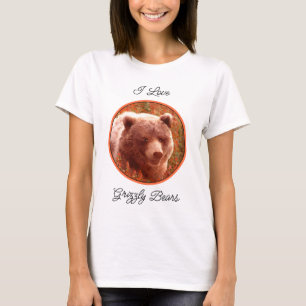 Grizzly Bären Cub in Fireweed Painting Wildlife Ar T-Shirt