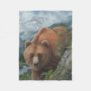 Grizzly-Bärn-Fleece-Decke Fleecedecke