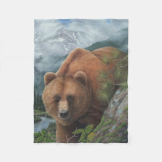 Grizzly-Bärn-Fleece-Decke Fleecedecke