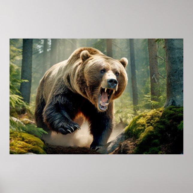 Grizzly Bear Animal Nature Majestic Wild Poster (Vorne)