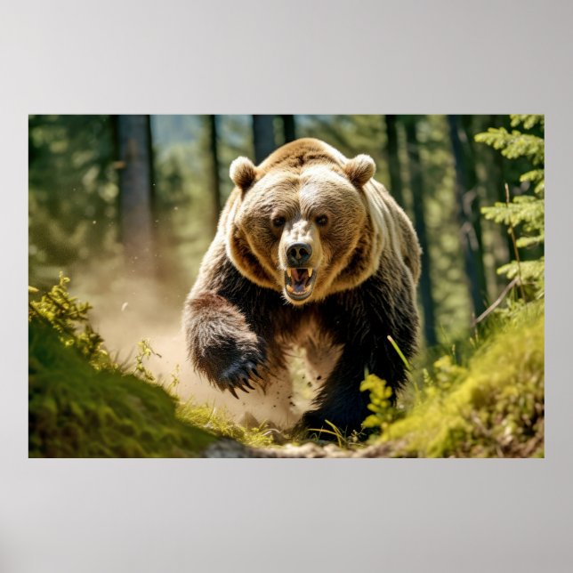 Grizzly Bear Animal Nature Majestic Wild Poster (Vorne)