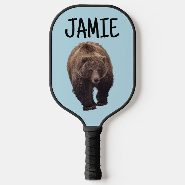 GRIZZLY BEAR CUSTOM ADD NAME Pickleball Paddles (Vorderseite)