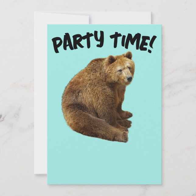GRIZZLY BEAR CUSTOM Party Einladungen (Vorderseite)