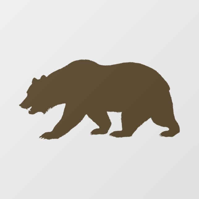 GRIZZLY BEAR FENSTER CLING FENSTERAUFKLEBER (Blatt)
