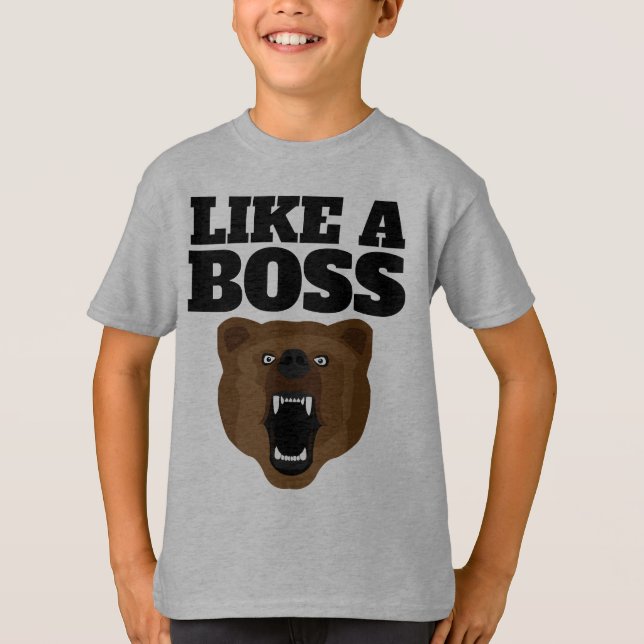 GRIZZLY BEAR FUNNY BOSS BOYS Kids T - SHIRT (Vorderseite)