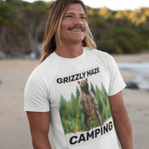 GRIZZLY BEAR GRIZZLY MAZE CAMPING T - SHIRT