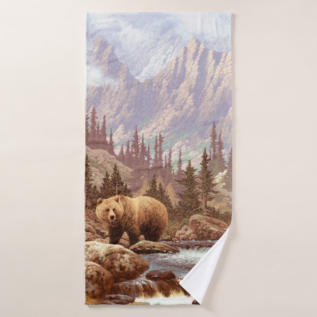 Grizzly Bear in the Rocky Mountains / AF-006bear,g Badehandtuch (Badehandtuch)