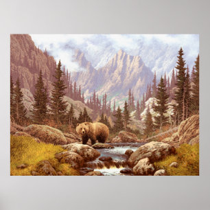 Grizzly Bear in the Rocky Mountains / AF-006bear,g Poster