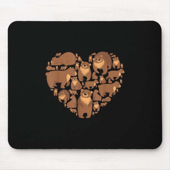 Grizzly Bear Lover Liebe Camping Wandern Mousepad (Vorne)
