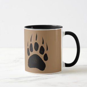 Grizzly Bear Paw druckt Wildlife Design Tasse