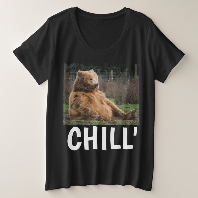 GRIZZLY BEAR PLUS GRÖSSE LADIES "KIND" T - SHIRT (Design vorne)