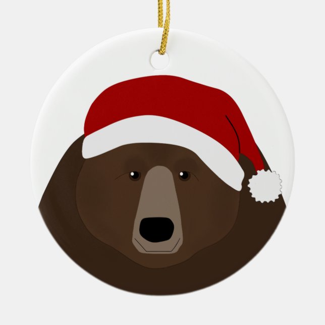 Grizzly Bear Santa Ornament (Vorne)