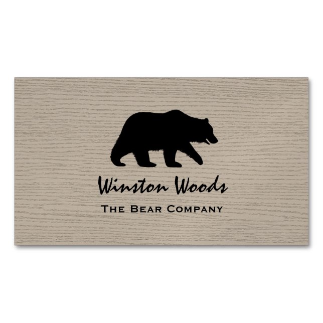 Grizzly Bear Silhouette Simple Wildlife Graphic Magnetische Visitenkarte (Vorderseite)