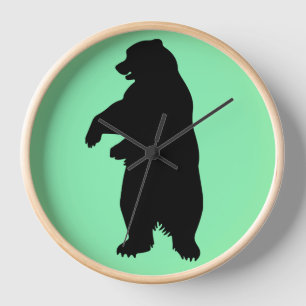 GRIZZLY BEAR STEHEND BEAR RUSTISCHE Wall Clock Uhr