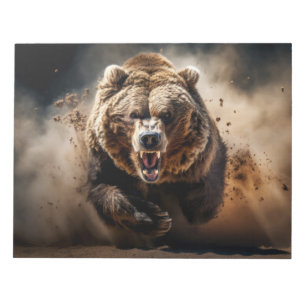 Grizzly Bear Wild Animal Portrait Fierce Power Notizblock