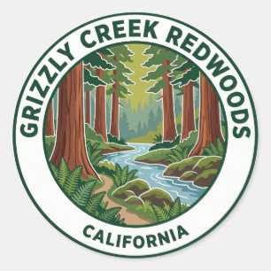 Grizzly Creek Redwoods State Park Kalifornien Runder Aufkleber