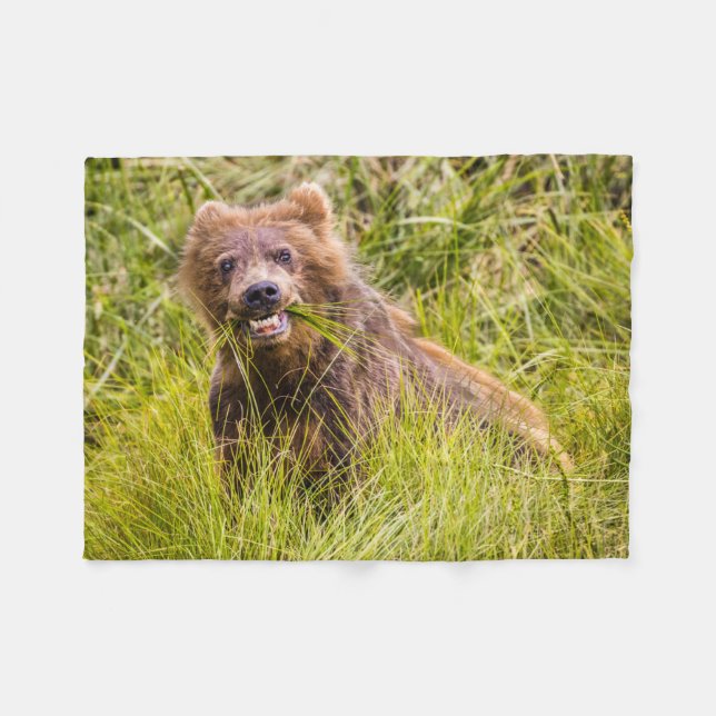 Grizzly cuzing, Alaska Fleecedecke (Vorderseite (Horizontal))
