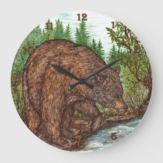 Grizzly Große Wanduhr (Vorderseite)
