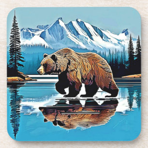 Grizzly Lake Mountain View Getränkeuntersetzer