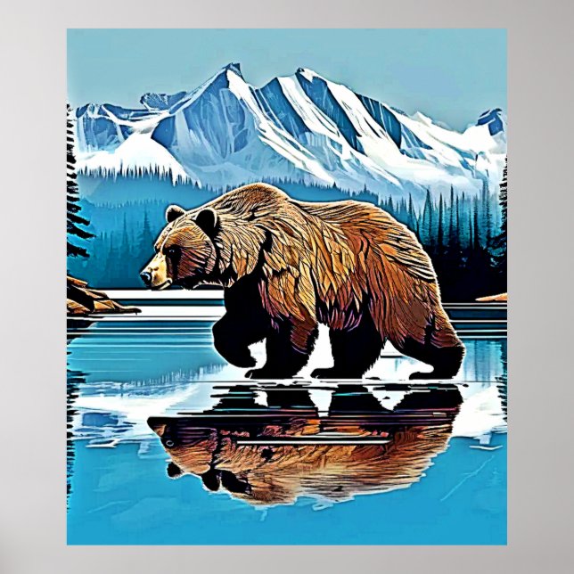 Grizzly Lake Mountain View Poster (Vorne)