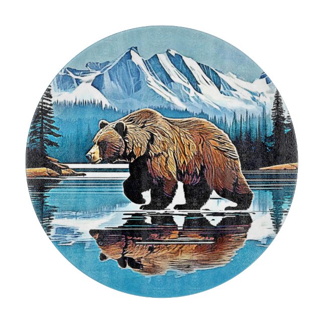 Grizzly Lake Mountain View Schneidebrett (Vorderseite)