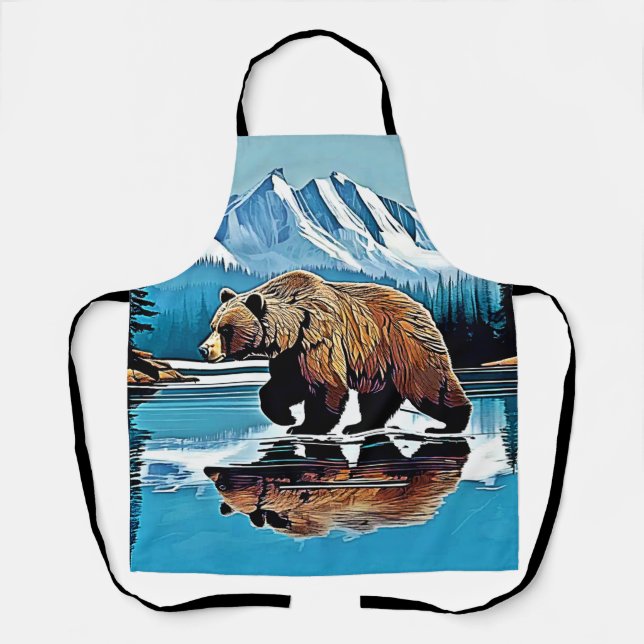 Grizzly Lake Mountain View Schürze (Vorderseite)