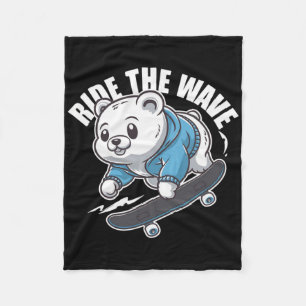 Grizzly Skater - Skateboard Skateboarder Skateboar Fleecedecke